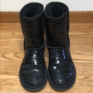 Black Sequin Sparkly UGGs